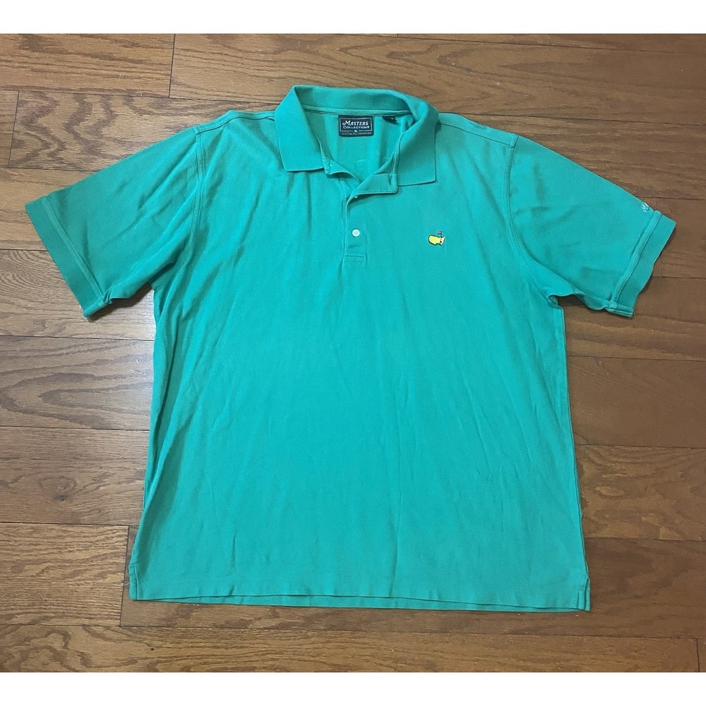 MASTERS COLLECTION Size XL Mens‎ Polo Shirt Green Augusta 100% Pima Cotton Golf